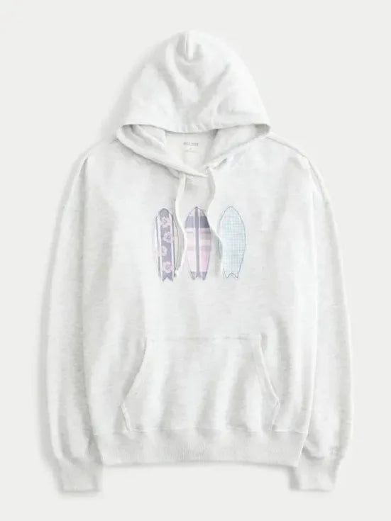 Hollister Oversized Surfboard Graphic Hoodie