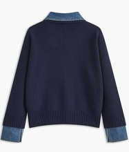 In the City Lindsay Hubbard Navy Blue Denim Polo Sweater