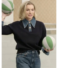 In the City Lindsay Hubbard Navy Blue Denim Polo Sweater