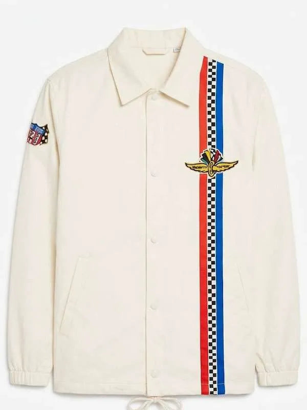 Indy 500 cotton coaches jacket with buttoned closure