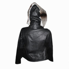 Jennifer Lopez Black Jacket REMOVABLE FUR WITH HOODI