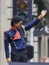 Michael 2026 Jaafar Jackson Blue Military Jacket