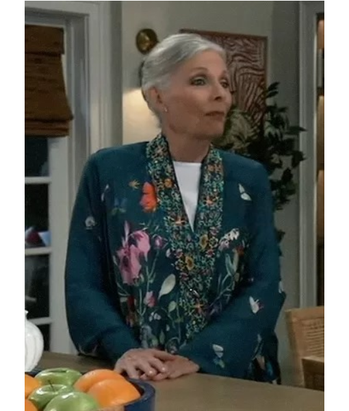General Hospital 2026 Jane Elliot Teal Floral Kimono Jacket