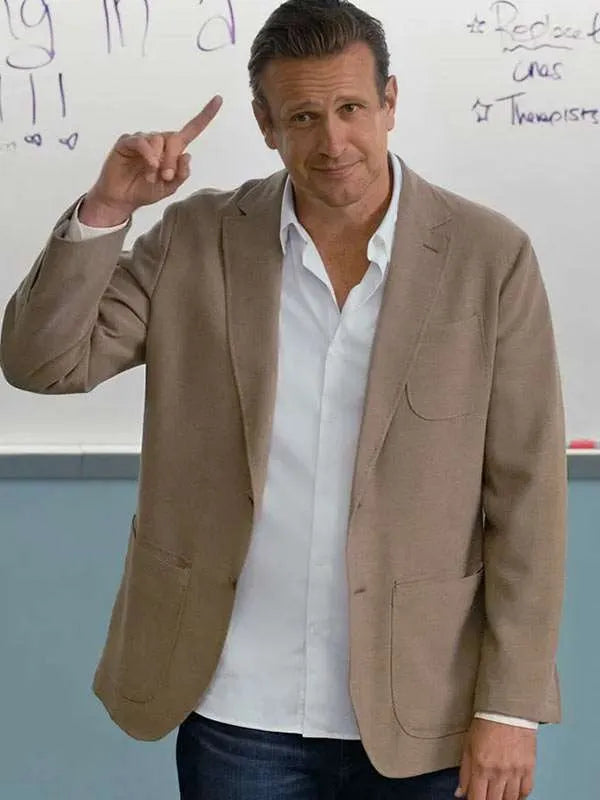 Men's beige wool blazer from Shrinking series