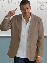 Men's beige wool blazer from Shrinking series