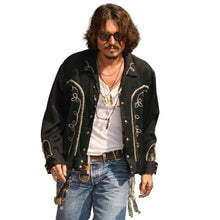 Black embroidered western jacket inspired by Johnny Depp