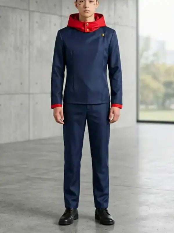 Yuji Itadori Cosplay Blue Jacket with stand-up collar