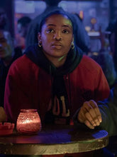 Jukebox red bomber jacket from Raising Kanan Season 4