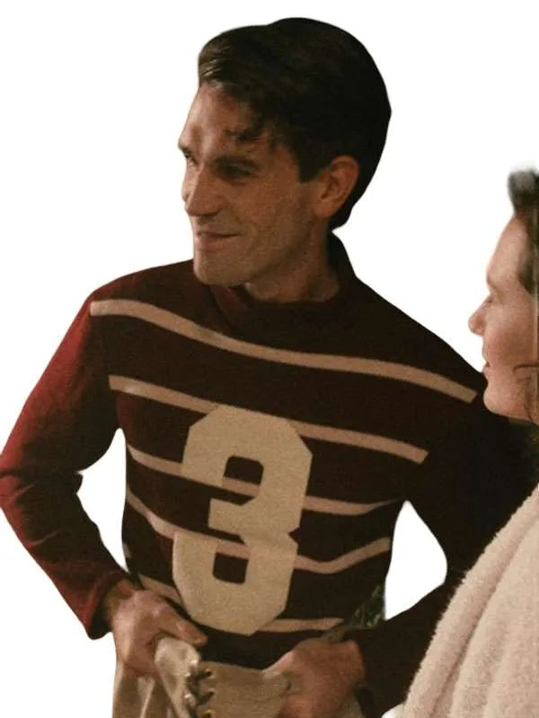 James Stewart red striped sweatshirt from Jimmy 2026