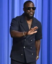 Men's black short sleeve blazer inspired by Kevin Hart