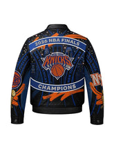 Knicks 2026 Champions Black Wool and Leather Jacket