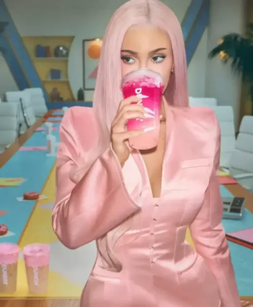 Kylie Jenner Pink Satin  Blazer