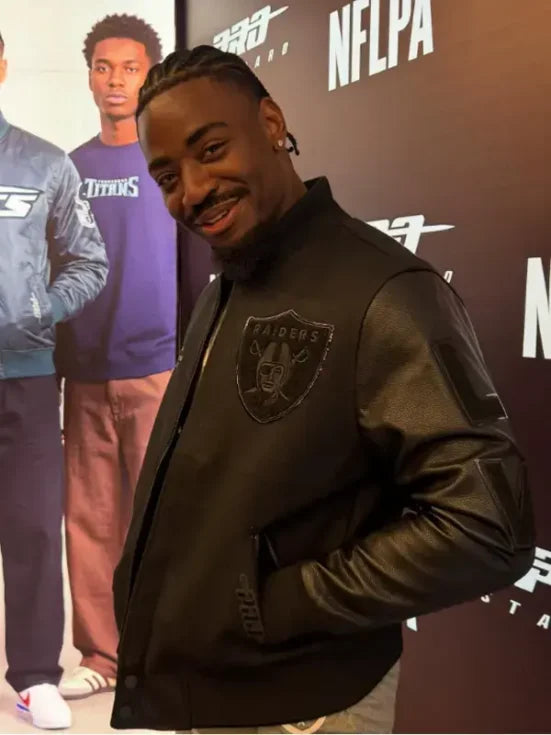 Las Vegas Raiders Triple Black Varsity Jacket