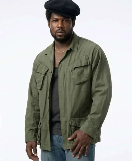 Lionel Boyce Motor City Green Jacket with shirt collar