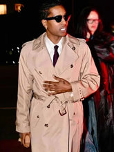 Rapper-ASAP-Rocky-Beige-Trench-Coat