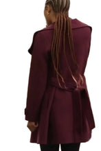 Luna burgundy wool trench coat from Roommates