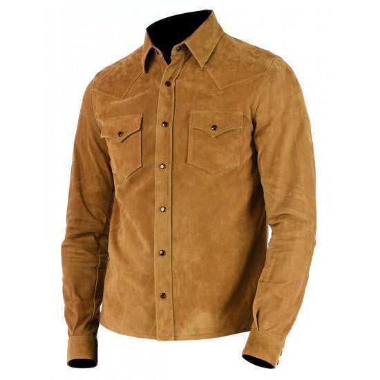 Mens Brown Suede Leather Blazer