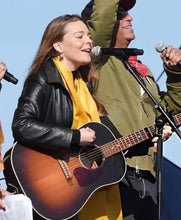 No Kings Rally Maggie Rogers Leather Coat