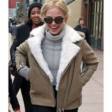 Margot Robbie Grey Aviator Jacket