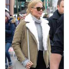 Margot Robbie Grey Aviator Jacket