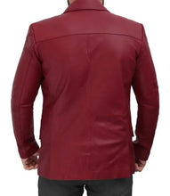 men's two button lambskin leather blazer coat