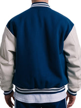 Men's Blue Wool Rabbit Varsity Jacket