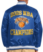 NY Knicks 2026 Finals Champions Blue Satin Starter Jacket