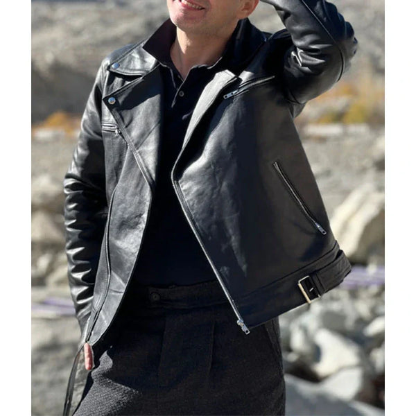 Men's Rider Casual Slim Biker Motorcycle Faux Leather Jacket.