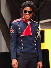 Michael 2026 Jaafar Jackson Blue Military Jacket