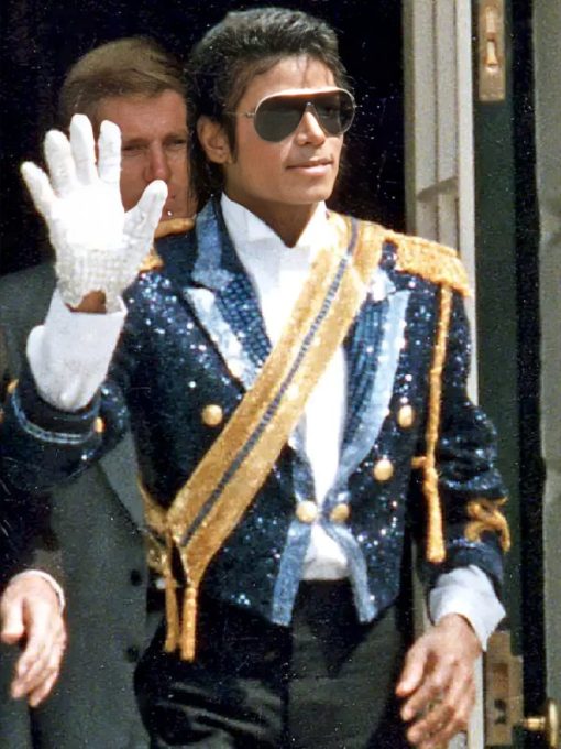 Michael Jaafar Jackson Blue Sequin Jacket