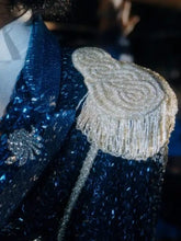 Michael Jaafar Jackson Blue Sequin Jacket