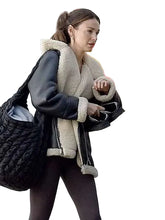 Michelle Keegan Maya Stern black shearling jacket