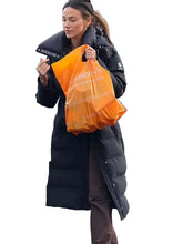 Michelle Keegan supermarket Hale black puffer trench coat