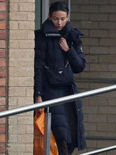 Black Michelle Keegan street style puffer coat