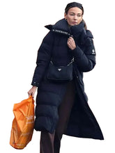 Michelle Keegan Black Puffer Coat front view