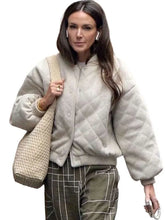 Celebrity-inspired off white bomber jacket
