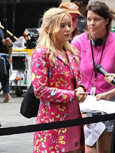 Elle S01 Lexi Minetree Butterfly Printed Pink Coat