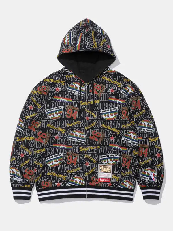 Supreme x Mitchell & Ness Nuggets Black Hoodie