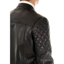 Motorcycle Leather Men Black Jacket