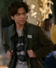 Myles Perez Mario brown cotton jacket from The Curse of Bridge Hollow