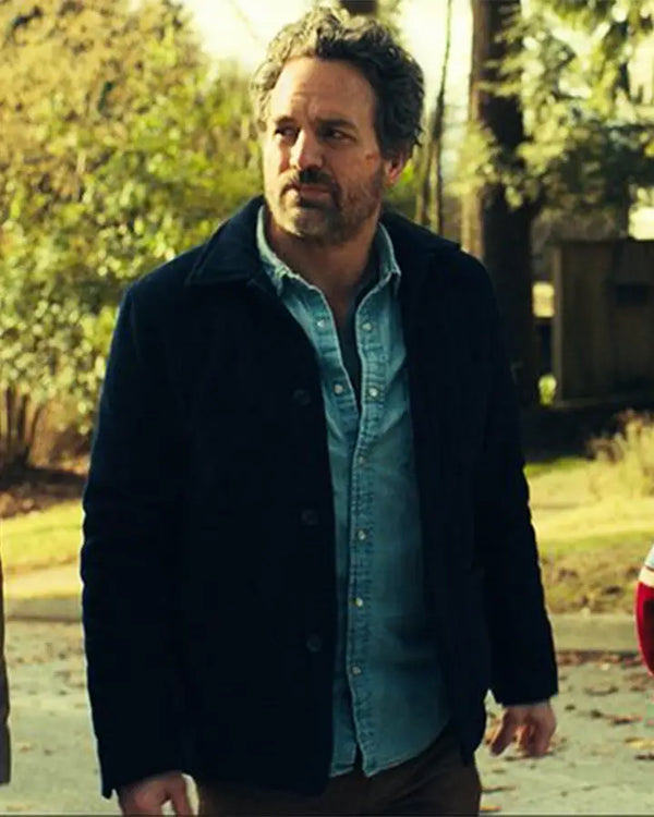 Mark Ruffalo The Adam Project Louis Reed Blue Wool Jacket