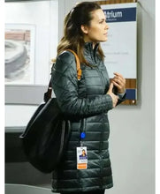 Torrey DeVitto Chicago Med S04 Natalie Manning Black Puffer Coat