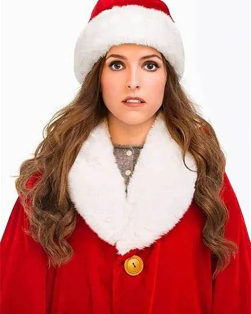 Anna Kendrick Noelle Red Christmas Costume Coat for women