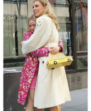 Elle Eva Woods wool trench coat inspired by June Diane Raphael