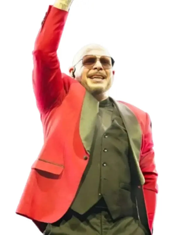 Pitbull concert style red formal blazer