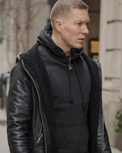 Power Tommy Egan Hooded Black Leather Jacket