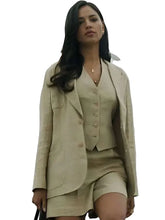 Eiza González movie-inspired beige blazer