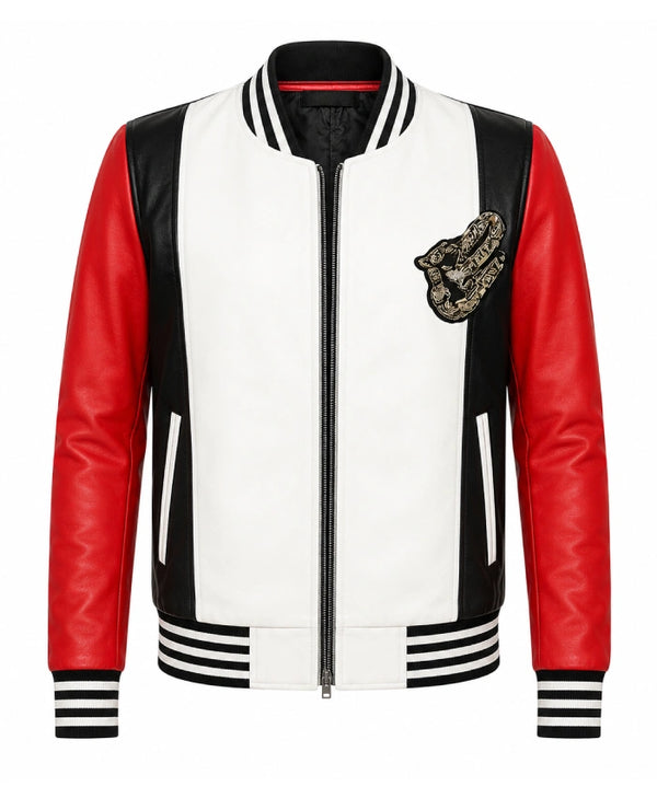 celebrity inspired Rema leather bomber jacket