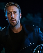 Ryan Gosling black leather biker jacket