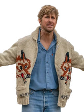 Vintage Inspired Wolf Pattern Knit Sweater